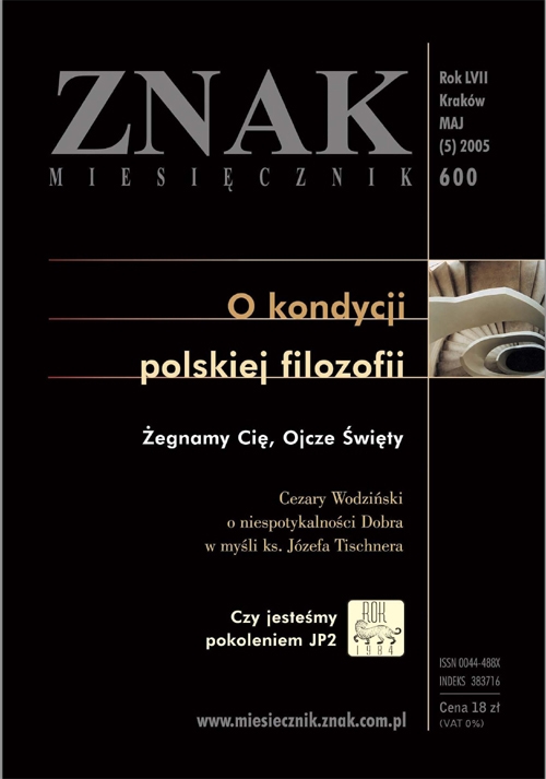 Miesięcznik „Znak”: O kondycji polskiej filozofii. Numer 600 (maj 2005)