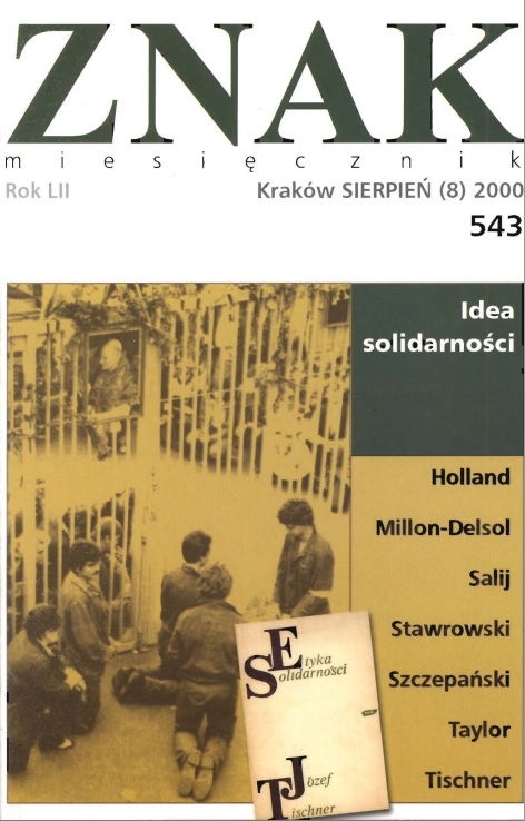 Miesięcznik „Znak”: Idea solidarności. Numer 543 (sierpień 2000)