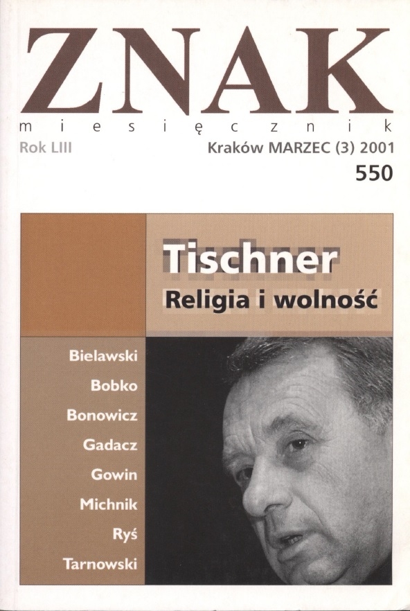 Miesięcznik „Znak”: Religia i wolność. Numer 550 (marzec 2001)