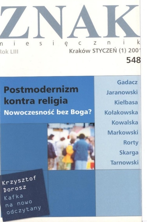 Miesięcznik „Znak”: Postmodernizm kontra religia. Numer 548 (styczeń 2001)